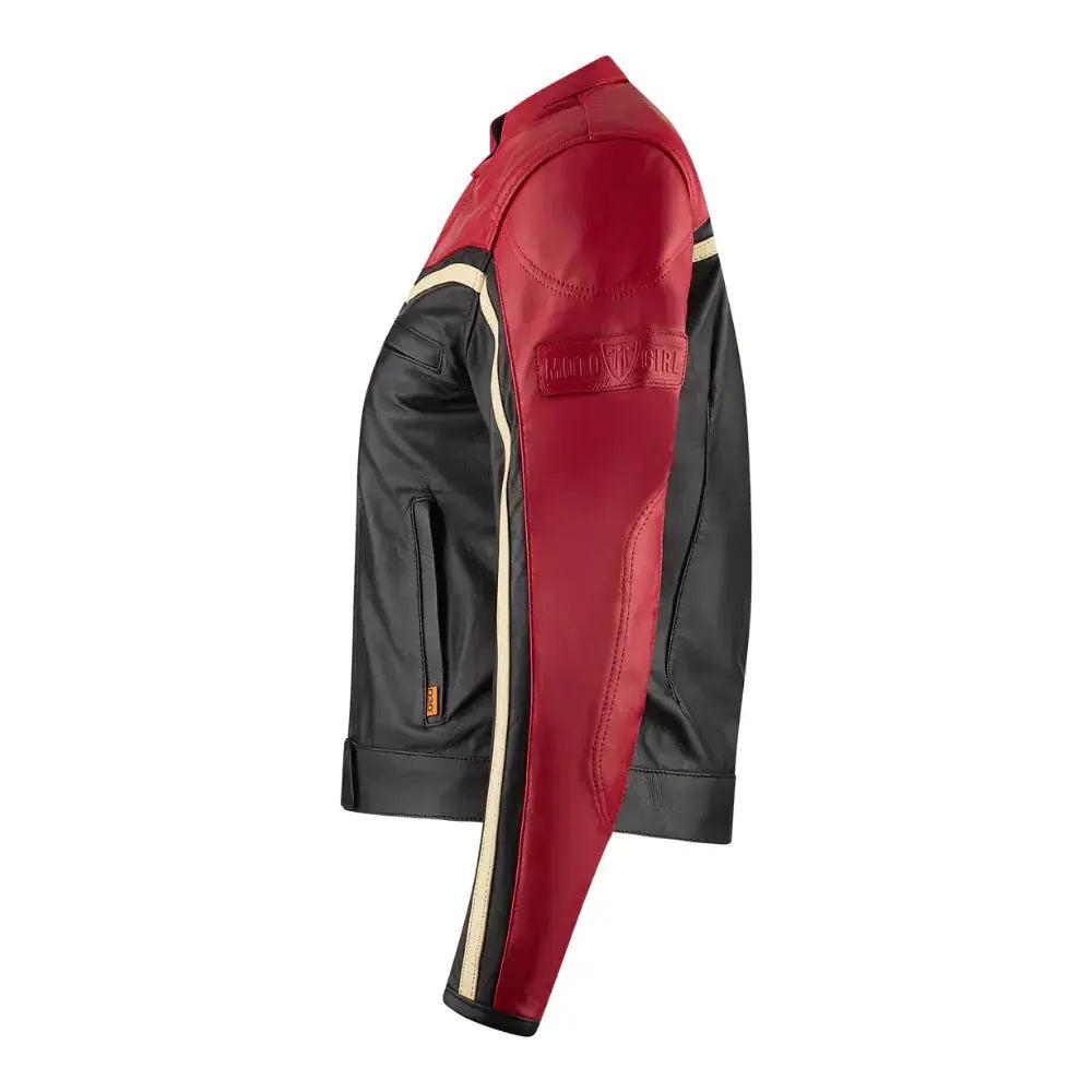 MotoGirl Hayley Ladies Leather Jacket Red FREE UK Delivery, FREE 365 Day Returns | Moto Central