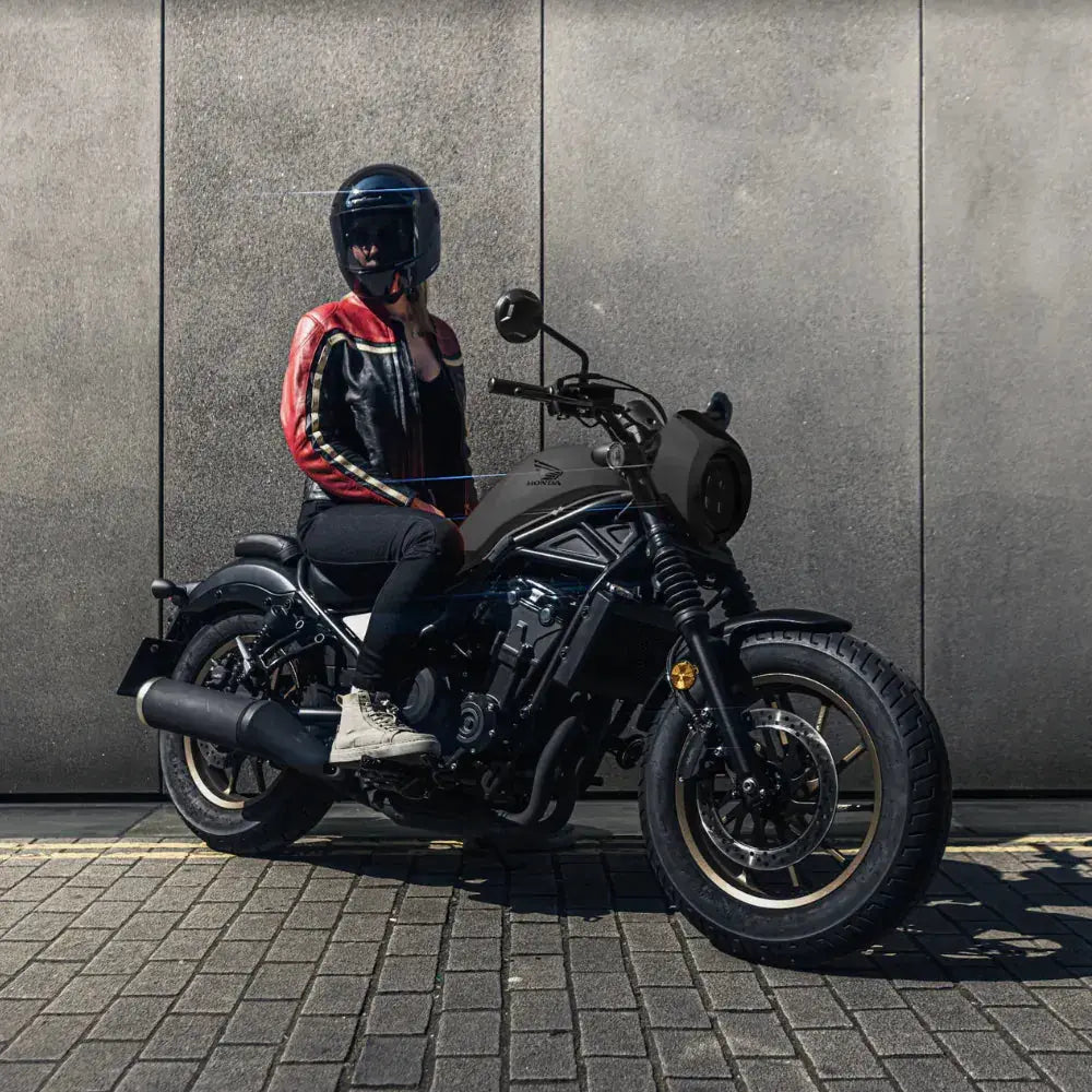 MotoGirl Hayley Ladies Leather Jacket Red FREE UK Delivery, FREE 365 Day Returns | Moto Central