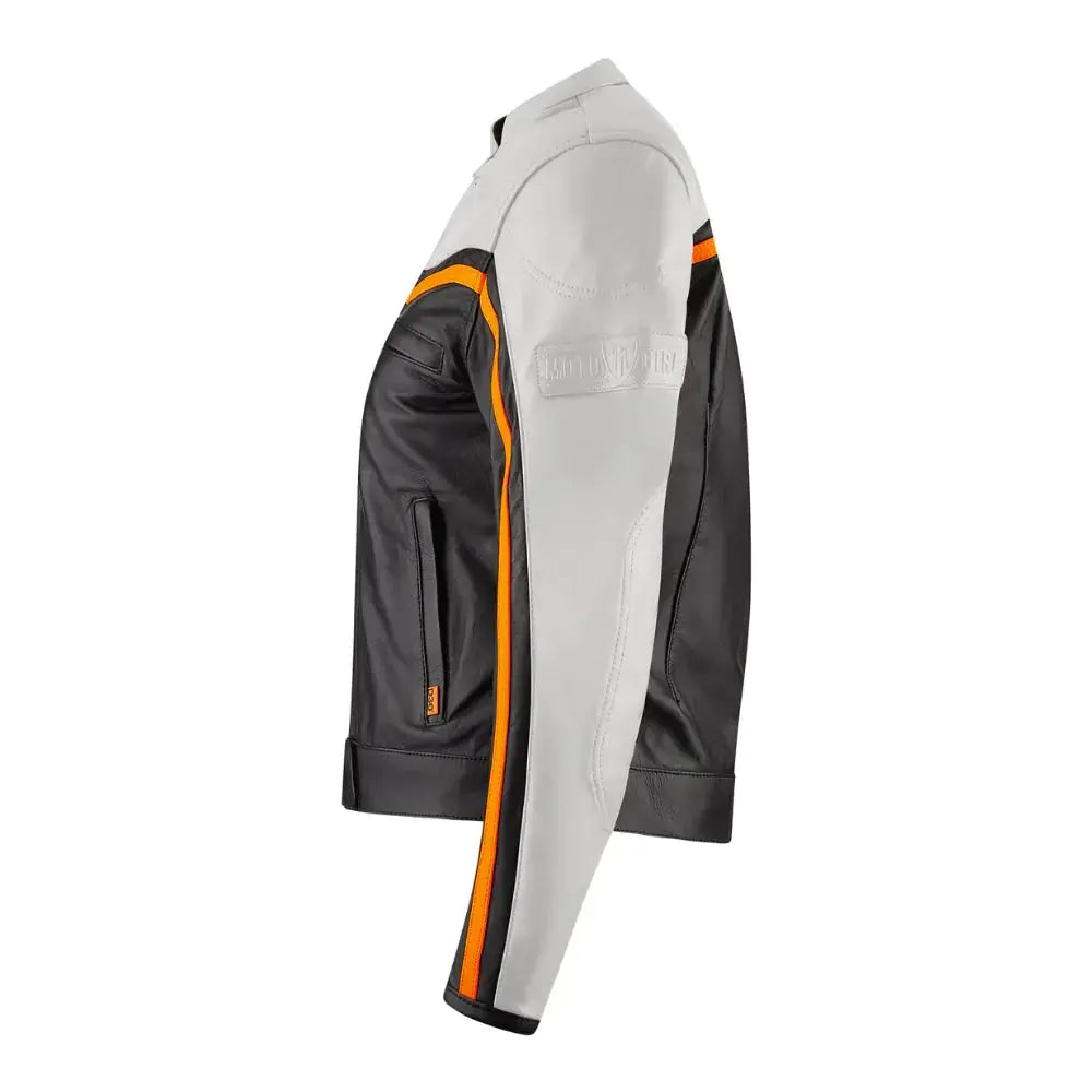 MotoGirl Hayley Ladies Leather Jacket White FREE UK Delivery, FREE 365 Day Returns | Moto Central