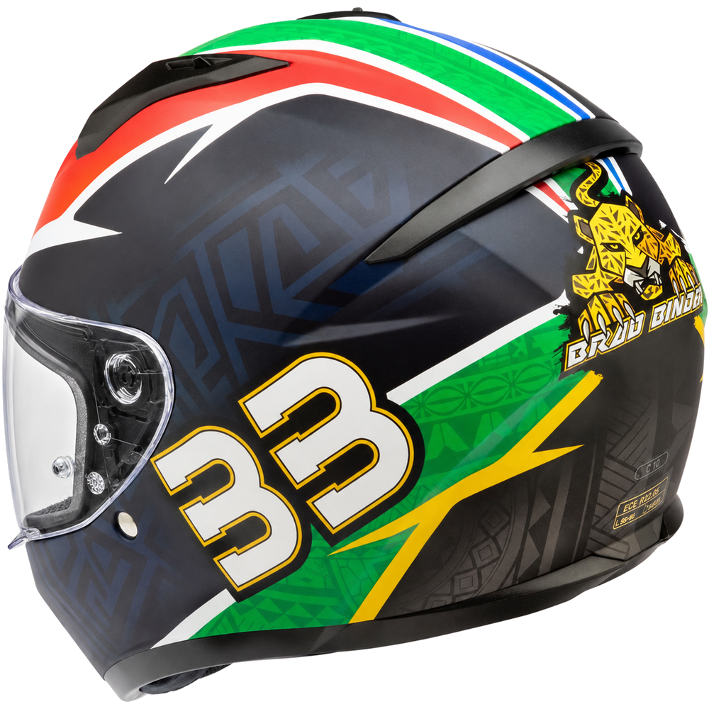 HJC C10 Brad Binder MC21SF Red / White / Blue full-face motorcycle helmet, right side view
