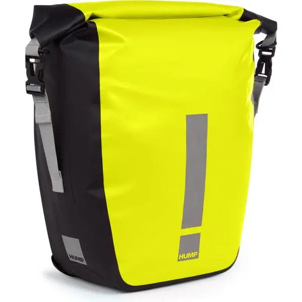 HUMP Reflective Waterproof Single Pannier Hi-Viz Yellow - FREE UK Shipping, FREE 365 Day Returns | Moto Central