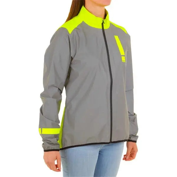 HUMP Ultra Reflect Waterproof Ladies Jacket Reflective Silver / Hi-Viz Yellow - FREE UK Shipping, FREE 365 Day Returns | Moto Central