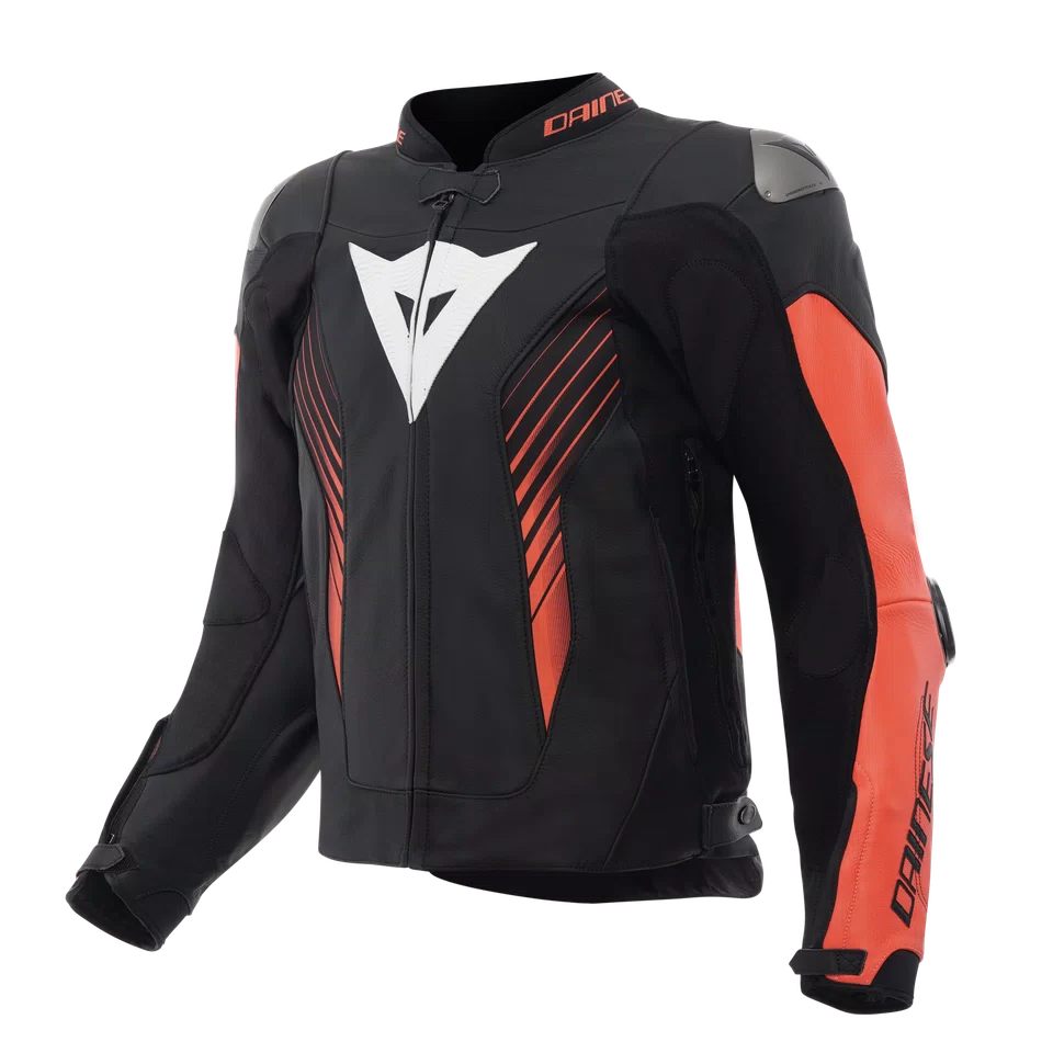Dainese Super Speed 5 Leather Jacket Black / Fluo Red / White FREE UK Delivery, FREE 365 Day Returns | Moto Central