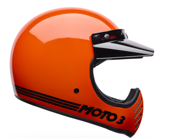 Bell Moto-3 Classic Gloss ECE 22.06 Retro Motocross Helmet - Orange