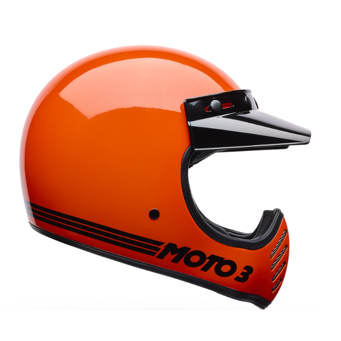 Bell Moto-3 Classic Gloss ECE 22.06 Retro Motocross Helmet - Orange, product view