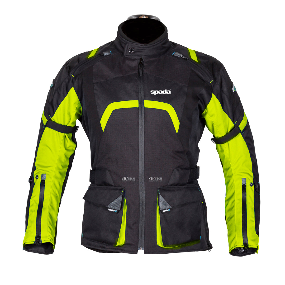 Spada Base Textile Jacket Black / Fluo Yellow FREE UK Delivery, FREE 365 Day Returns | Moto Central