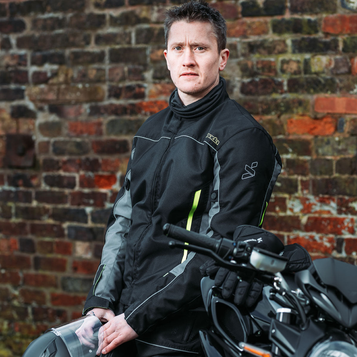 Spada Pace CE Textile Jacket Black / Fluo Yellow FREE UK Delivery, FREE 365 Day Returns | Moto Central