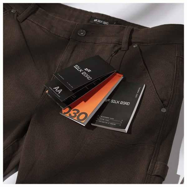 Silk Road Carpenter Textile Trouser Brown