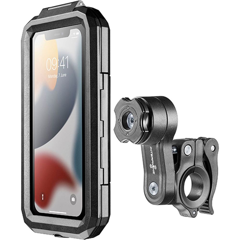 Interphone 6.5 Quiklox Armor Pro Case Black With Handlebar Mount  - FREE UK Delivery - Moto Central