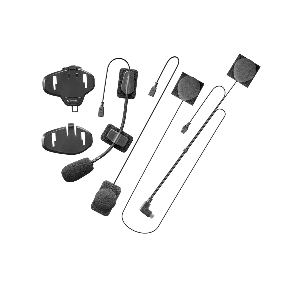 Interphone TourHD 40mm audio kit with speakers, microphones and mounts