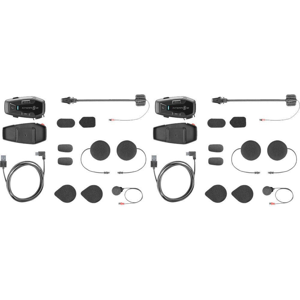 Interphone Ucom 7R Bluetooth Intercommunication System Black - Twin Pack