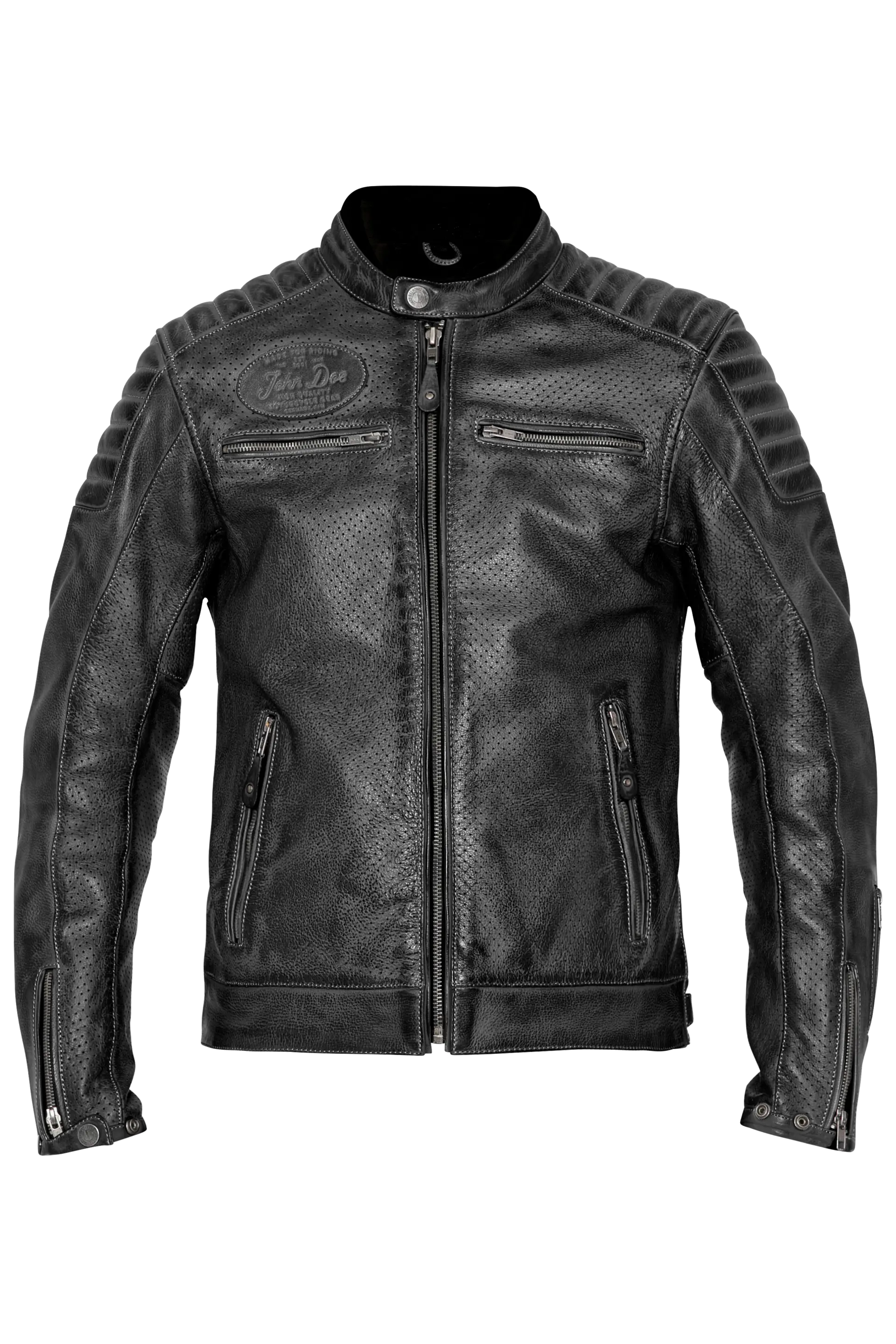 John Doe Storm Leather Jacket Black - FREE UK Shipping, FREE 365 Day Returns | Moto Central