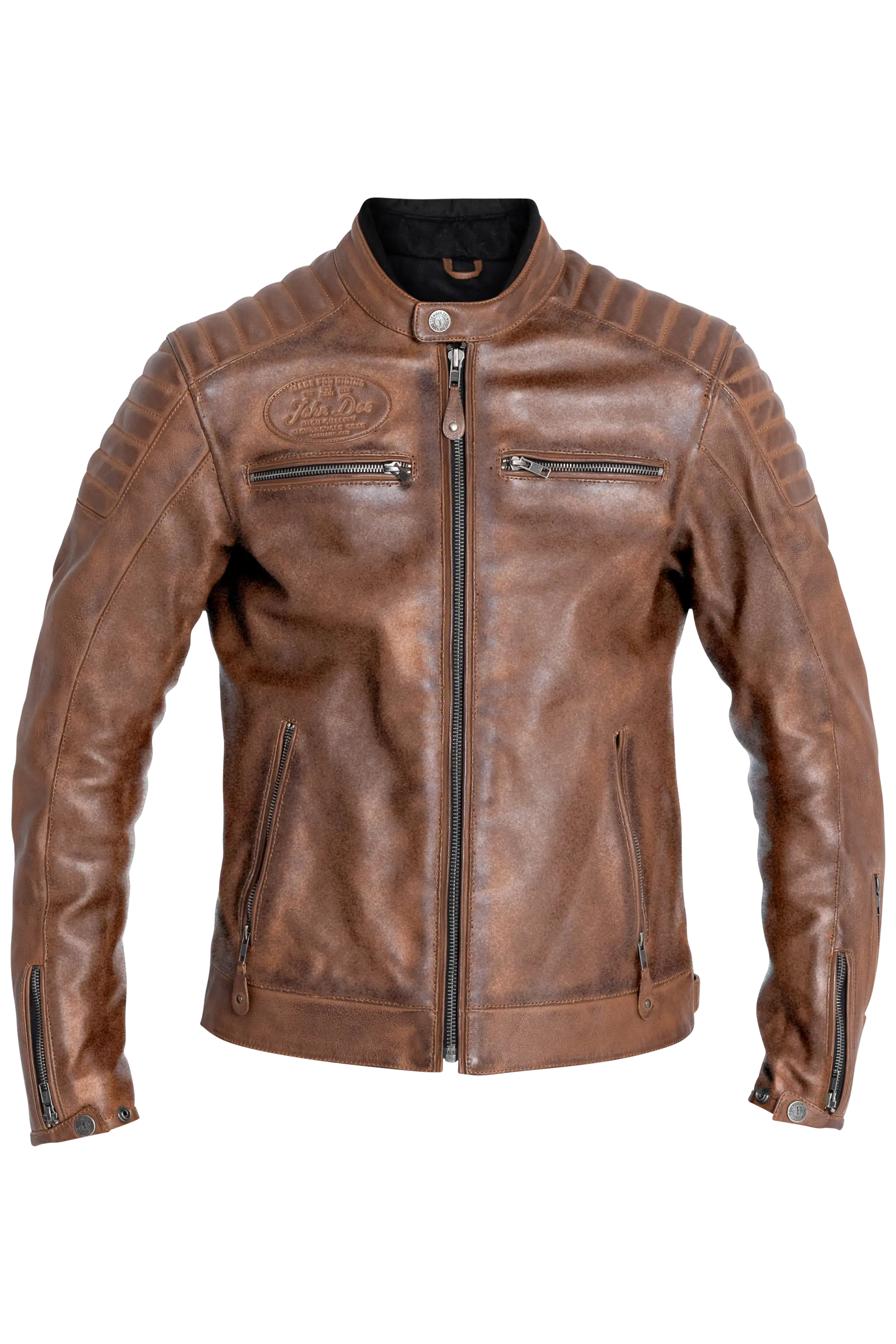 John Doe Dexter Leather Jacket Brown - FREE UK Shipping, FREE 365 Day Returns | Moto Central