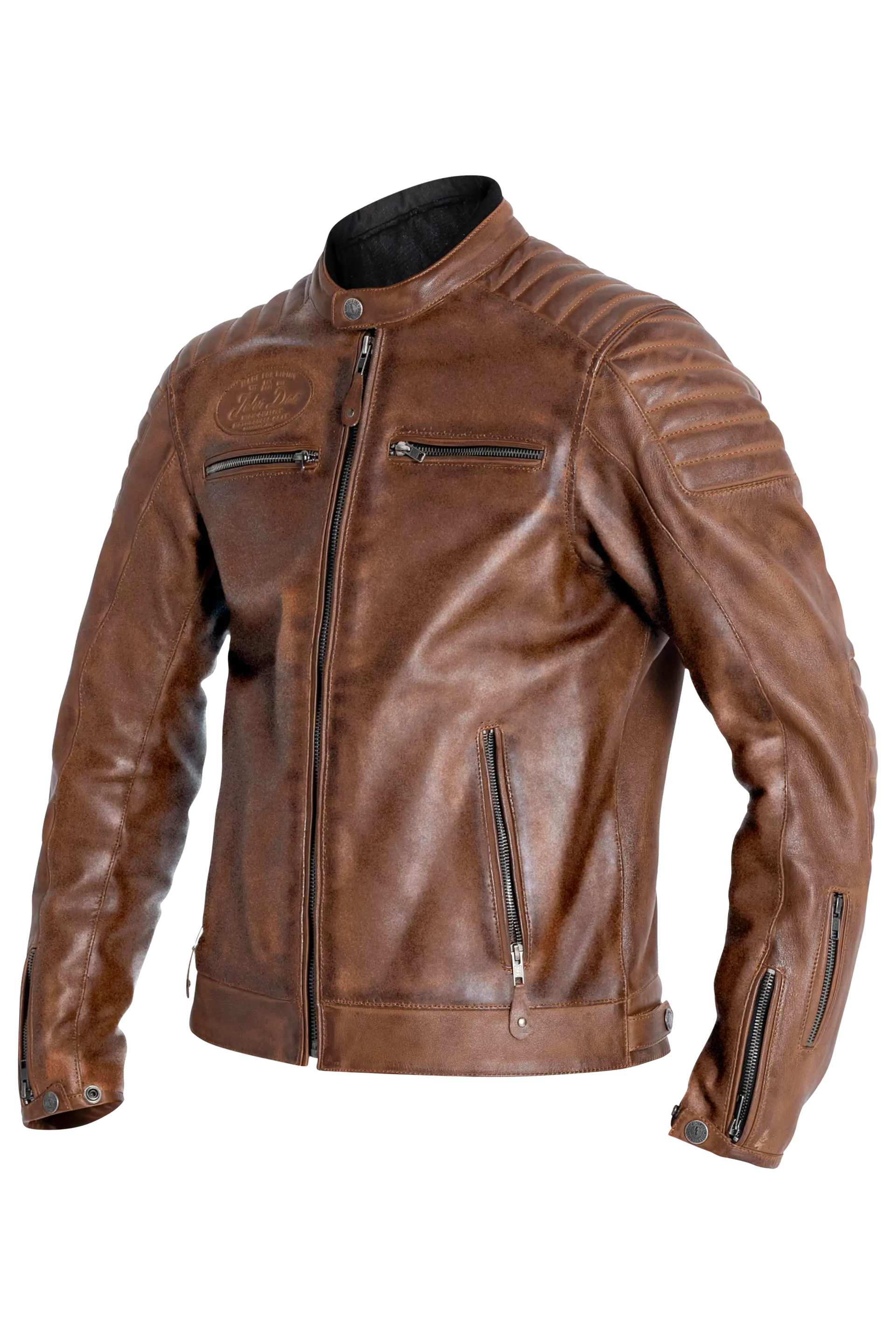 John Doe Dexter Leather Jacket Brown - FREE UK Shipping, FREE 365 Day Returns | Moto Central