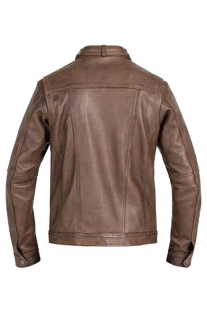 John Doe Drifter Leather Jacket Brown - FREE UK Shipping, FREE 365 Day Returns | Moto Central