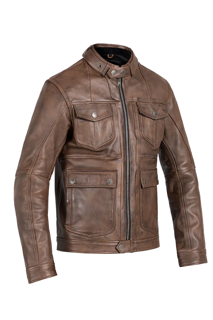 John Doe Drifter Leather Jacket Brown - FREE UK Shipping, FREE 365 Day Returns | Moto Central
