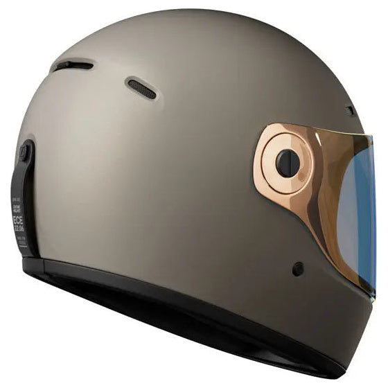 John Doe JD/One Frozen Titanium full-face motorcycle helmet, front-right three-quarter view