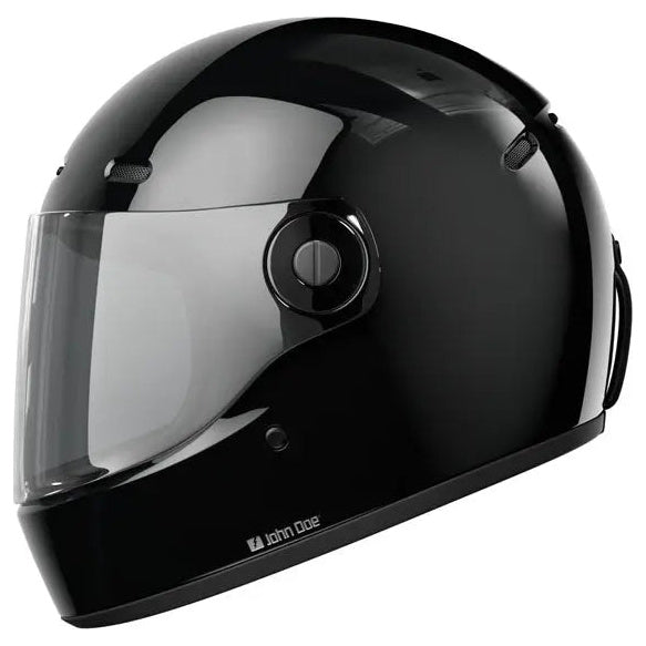 John Doe JD/One Glossy Black full-face motorcycle helmet, left-side profile