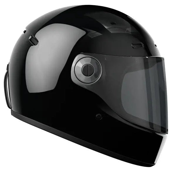 John Doe JD/One Glossy Black full-face motorcycle helmet, right-side profile