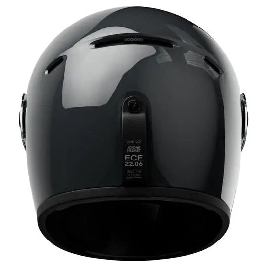 John Doe JD/One Signature Black / Grey full-face motorcycle helmet, front view