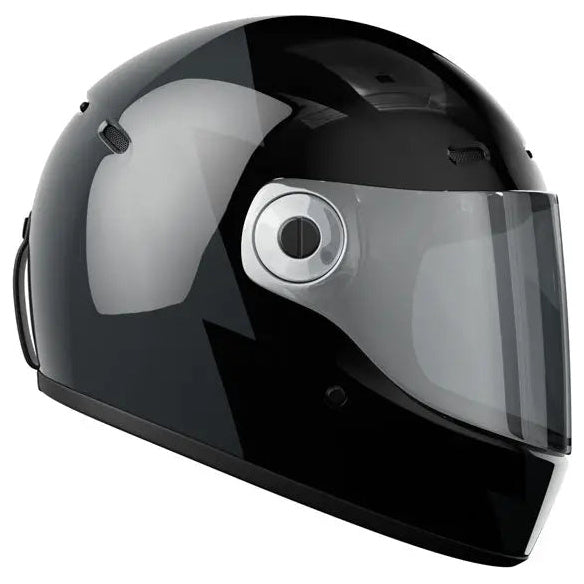 John Doe JD/One Signature Black / Grey full-face motorcycle helmet, right-side profile