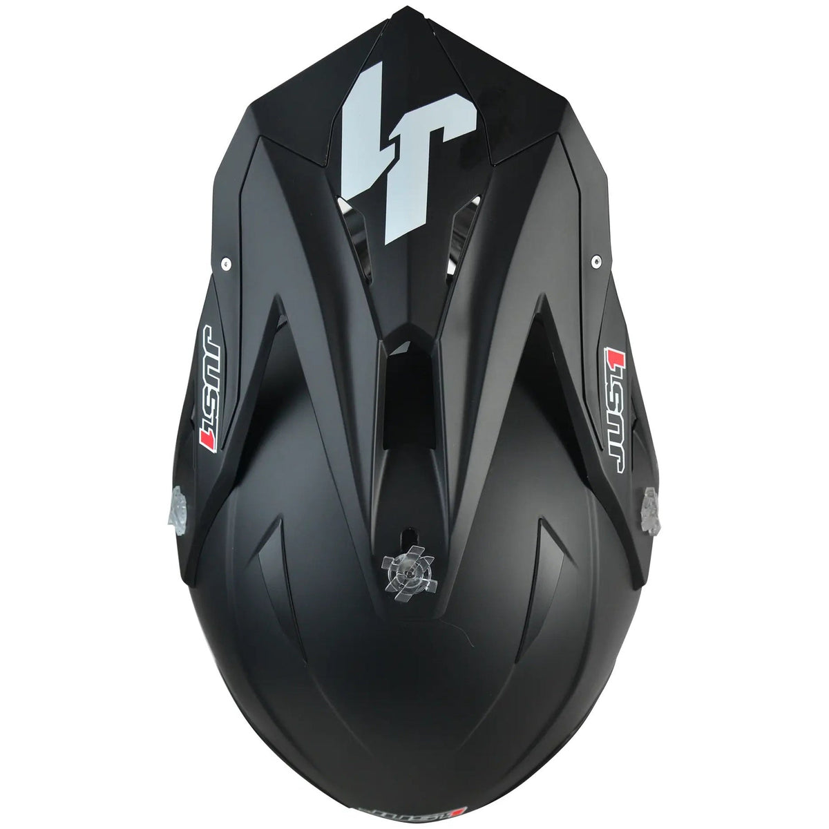 Just1 J39 Solid Matt Black motocross helmet - top view