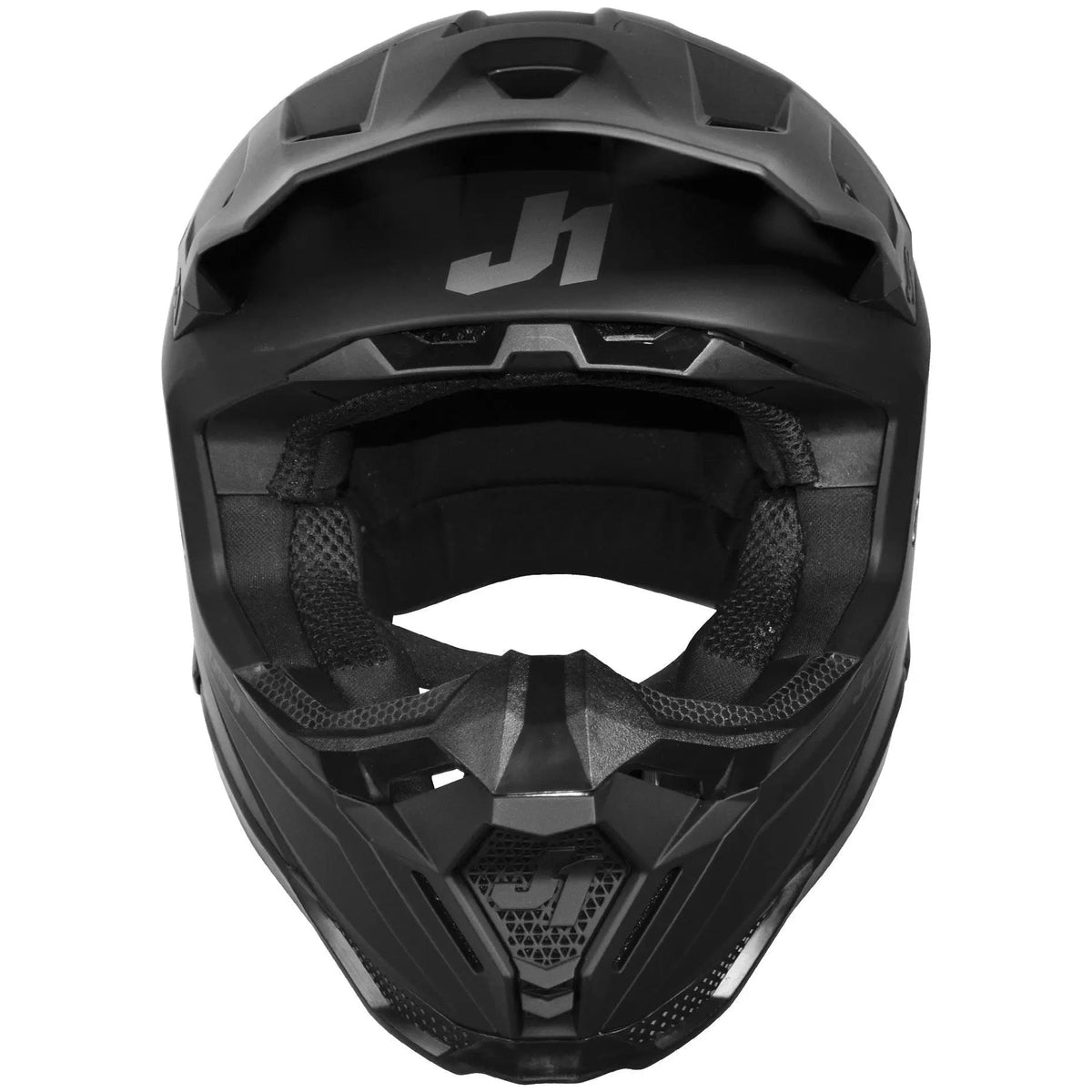 Just1 J40 Solid Matt Black motocross helmet - front view