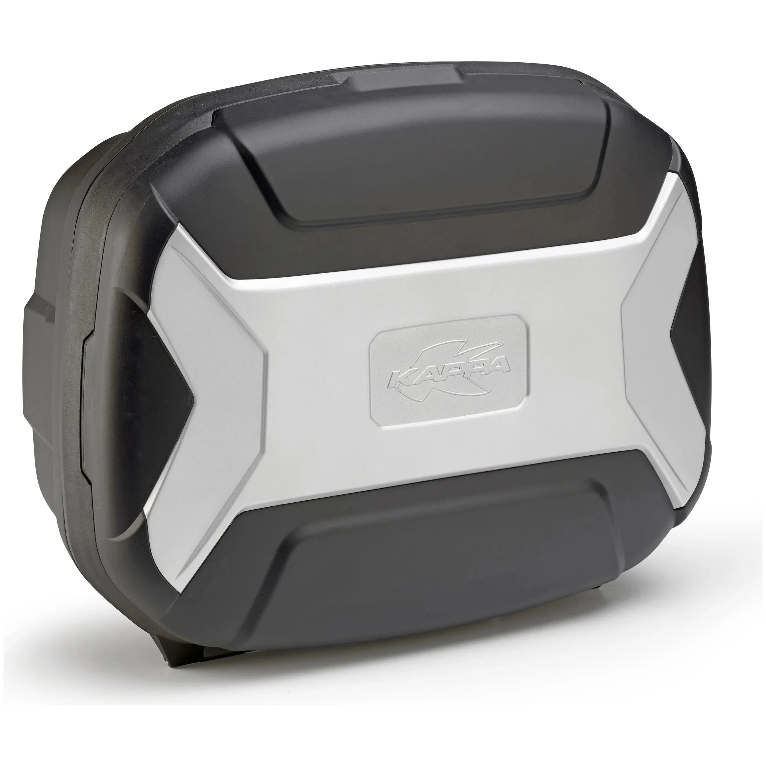 Kappa KVC35 Top Case Silver Matt For Kvector - 35 L, side three-quarter view on white