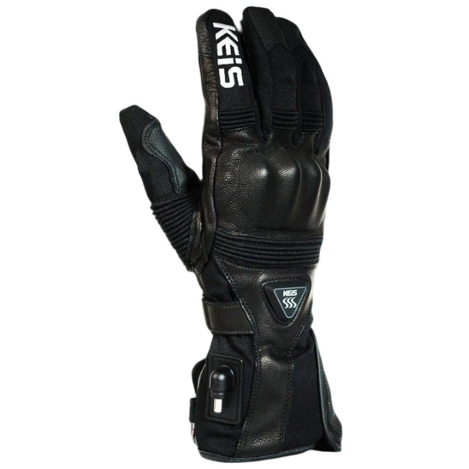Keis G601 Premium Heated Touring Gloves - back-of-hand view