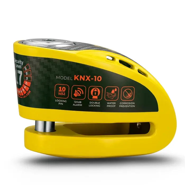 Kovix Overlord KNX10 Alarm Disc Lock Yellow - 10mm Pin FREE UK Delivery, FREE 365 Day Returns | Moto Central