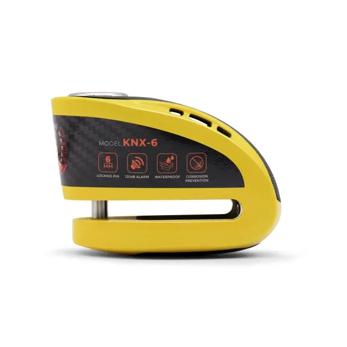 Kovix Overlord KNX6 Alarm Disc Lock Yellow - 6mm Pin FREE UK Delivery, FREE 365 Day Returns | Moto Central