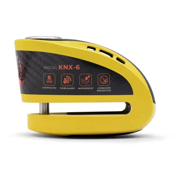 Kovix Overlord KNX6 Alarm Disc Lock Yellow - 6mm Pin FREE UK Delivery, FREE 365 Day Returns | Moto Central