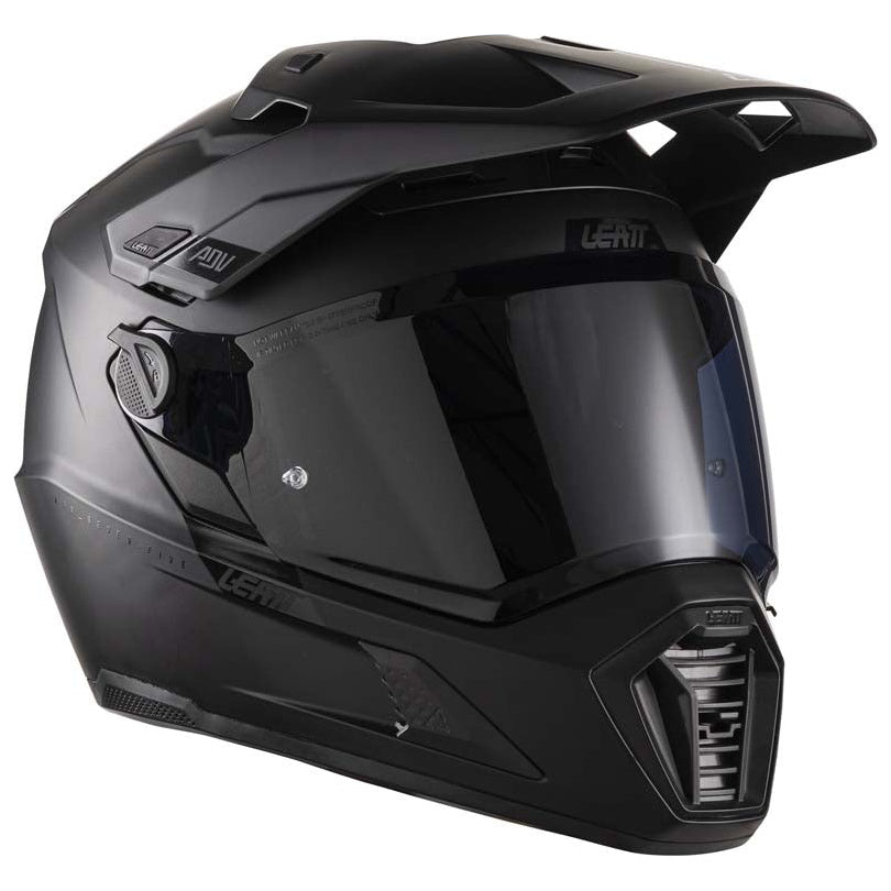Leatt ADV 7.5 Helmet Kit Black adventure motorcycle helmet, clear-visor view