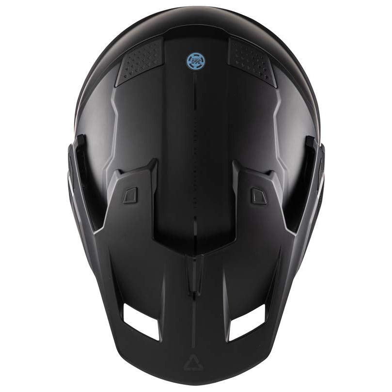 Leatt ADV 7.5 Helmet Kit Black adventure motorcycle helmet, top view