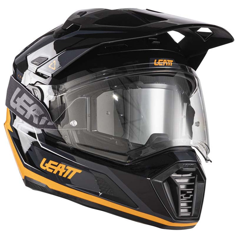 Leatt ADV 7.5 Helmet Kit Black / Orange adventure motorcycle helmet, goggle view