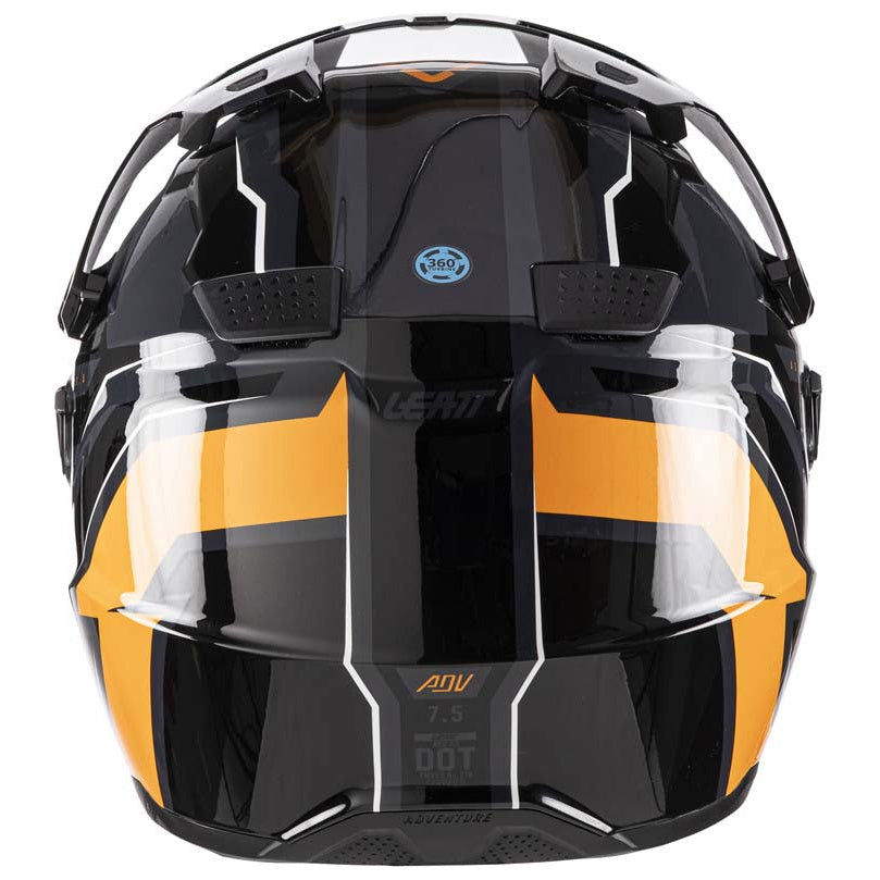 Leatt ADV 7.5 Helmet Kit Black / Orange adventure motorcycle helmet, rear view