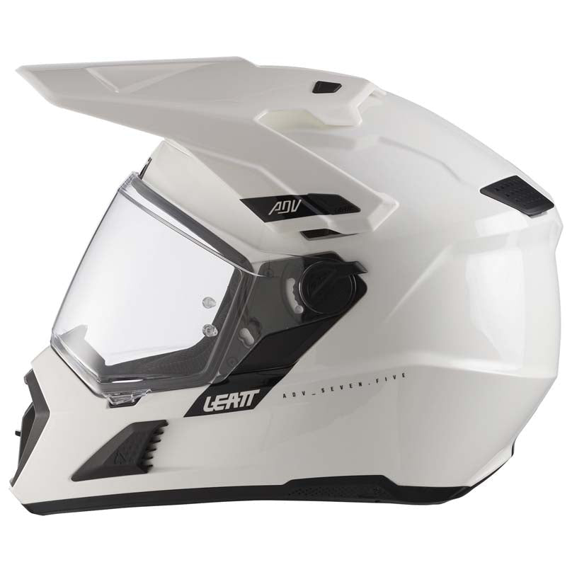 Leatt ADV 7.5 Helmet Kit White adventure motorcycle helmet, left profile
