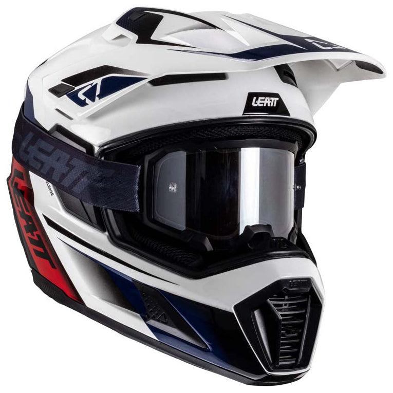 Leatt ADV 8.5 Helmet Kit Royal Blue / Red adventure motorcycle helmet, right front view
