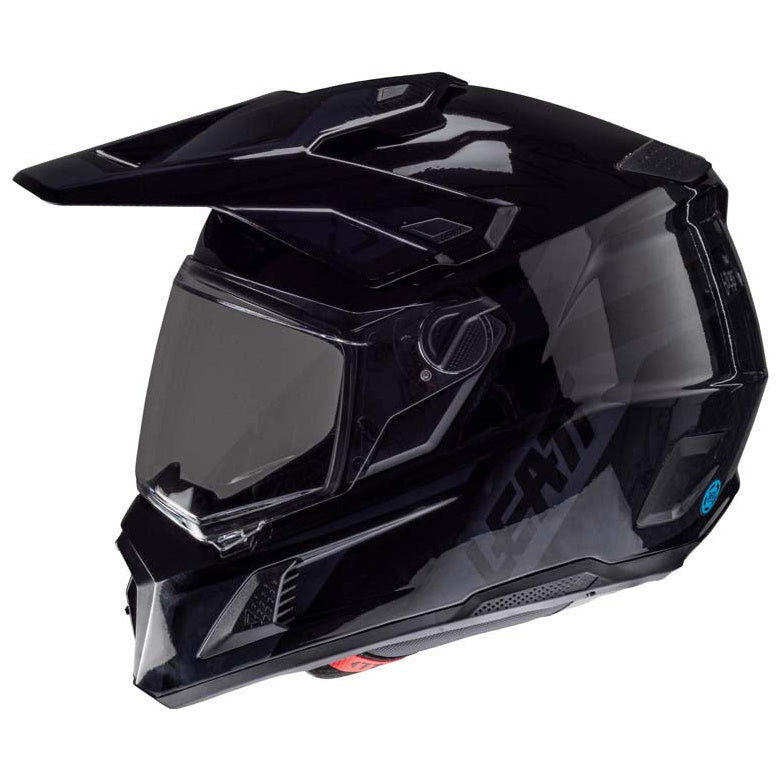 Leatt ADV 8.5 Helmet Kit Stealth Black / Grey adventure motorcycle helmet, left-side view