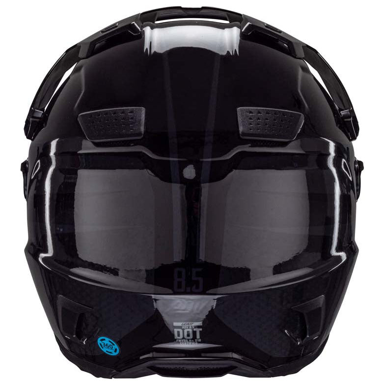 Leatt ADV 8.5 Helmet Kit Stealth Black / Grey adventure motorcycle helmet, rear view