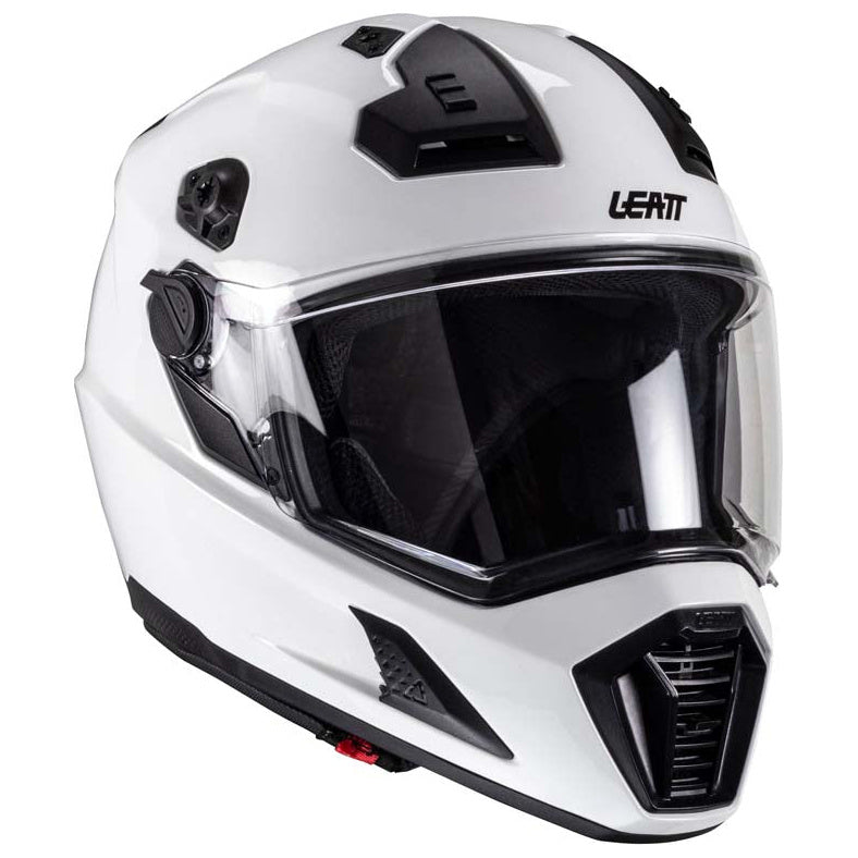 Leatt ADV 8.5 Helmet Kit White adventure motorcycle helmet, left front view