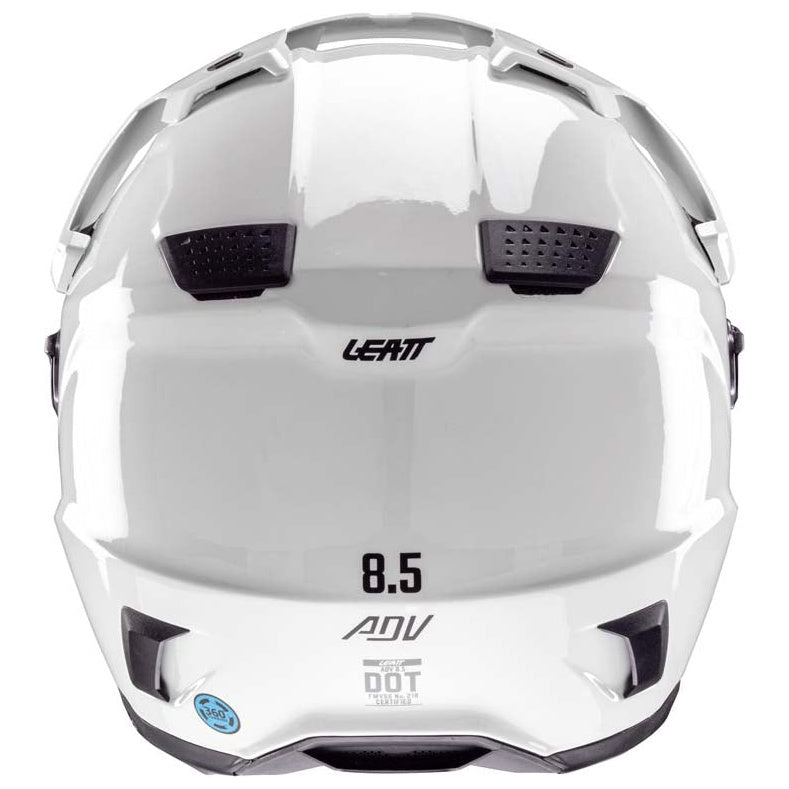 Leatt ADV 8.5 Helmet Kit White adventure motorcycle helmet, rear view