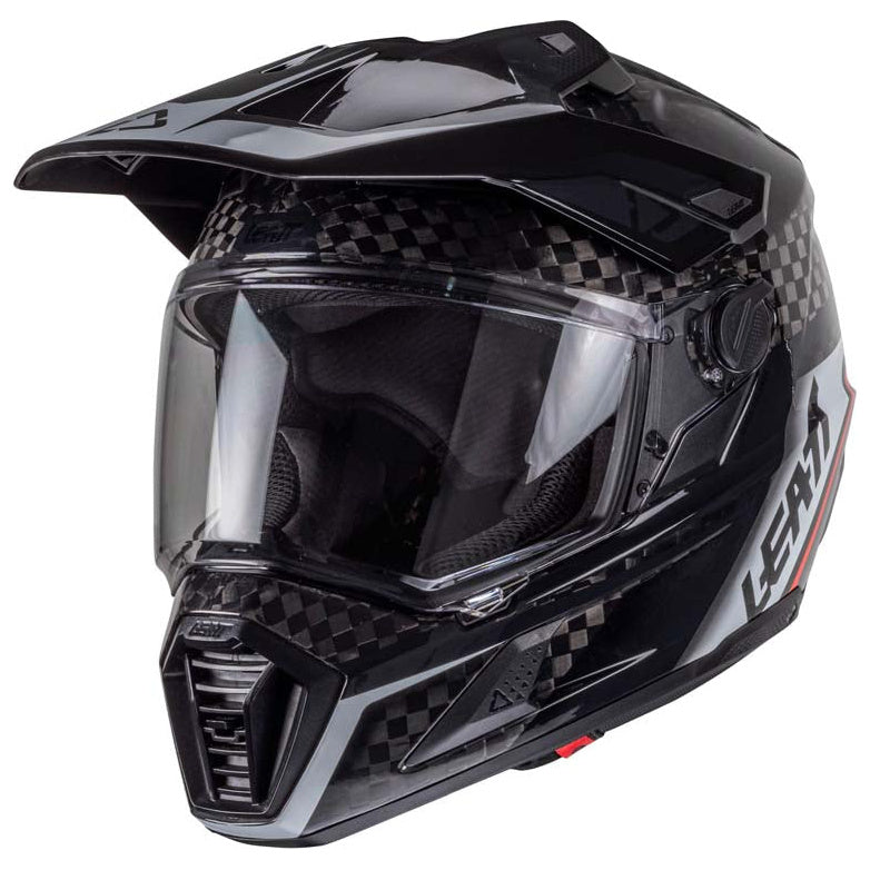 Leatt ADV 9.5 Helmet Kit Carbon / Black adventure motorcycle helmet, left front view