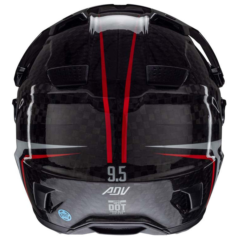 Leatt ADV 9.5 Helmet Kit Carbon / Black adventure motorcycle helmet, top view
