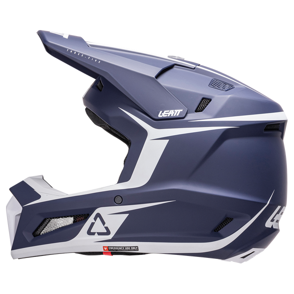 Leatt Moto 3.5 Helmet Kit Blue motocross motorcycle helmet, left-side view
