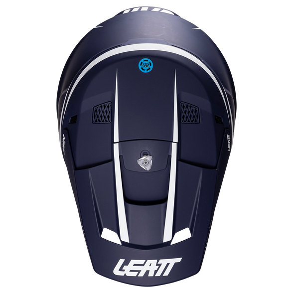 Leatt Moto 3.5 Helmet Kit Blue motocross motorcycle helmet, peak view