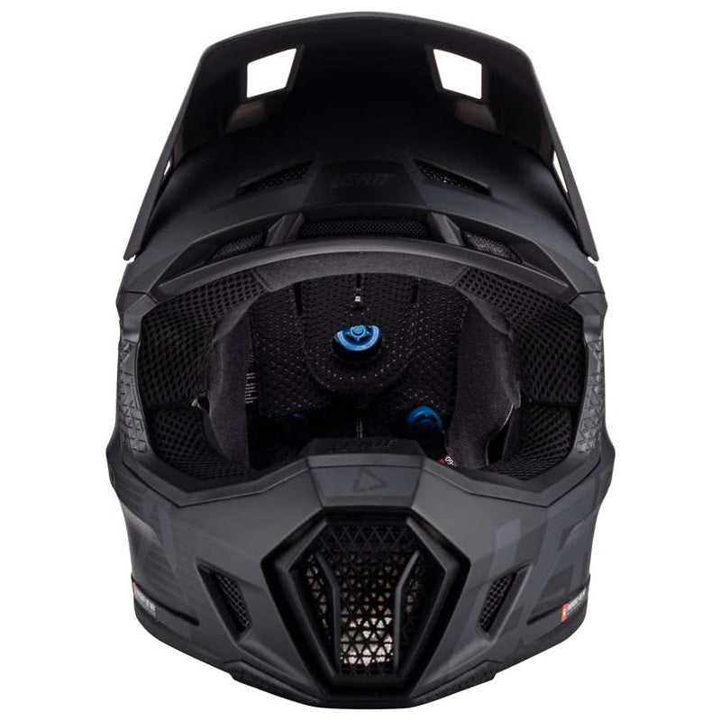 Leatt Moto 7.5 Helmet Kit Stealth Black / Grey motocross motorcycle helmet, front view
