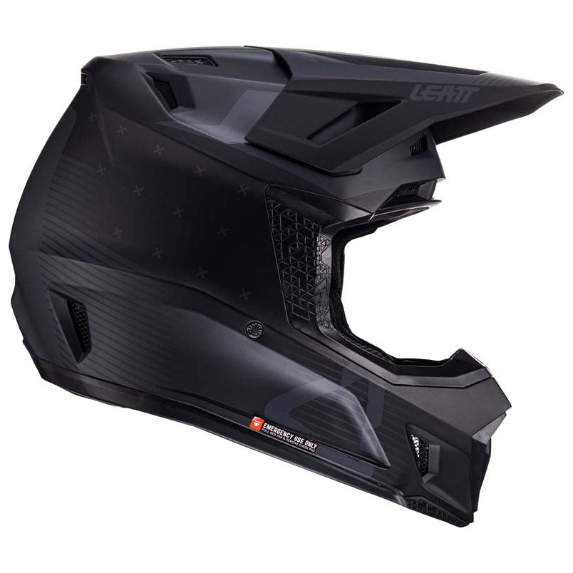 Leatt Moto 7.5 Helmet Kit Stealth Black / Grey motocross motorcycle helmet, top view