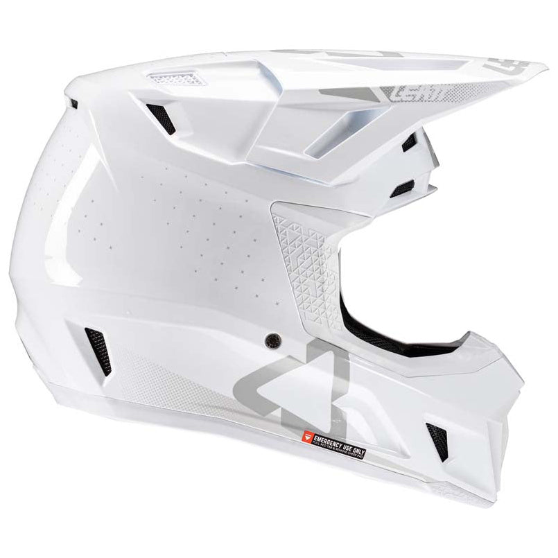 Leatt Moto 7.5 Helmet Kit White motocross motorcycle helmet, right profile