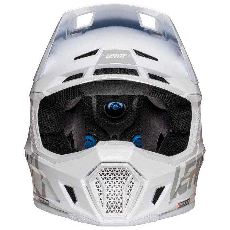 Leatt Moto 7.5 Helmet Kit White motocross motorcycle helmet, front view